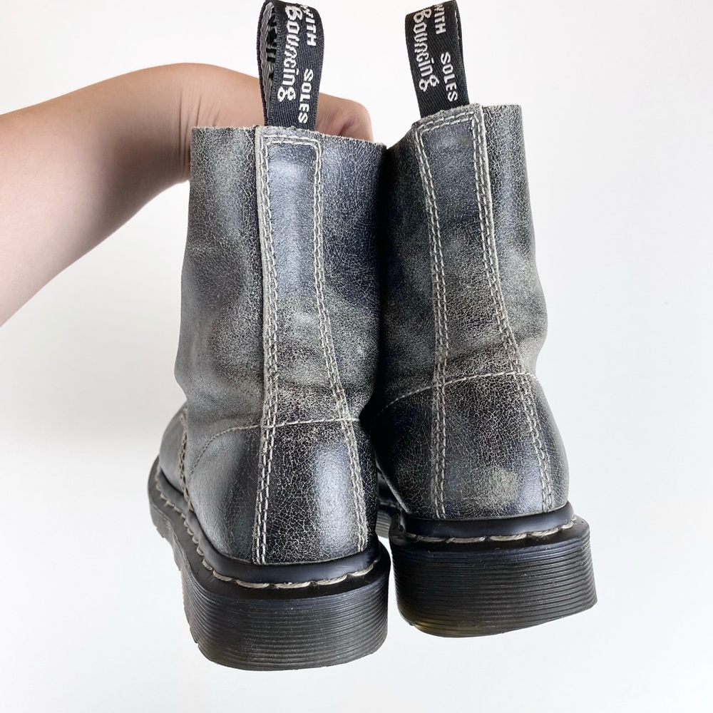 RARE Dr. Martens Pascal Leather 8-Eyelet Boots in Black/White Cristal Suede 5 - Picture 9 of 12